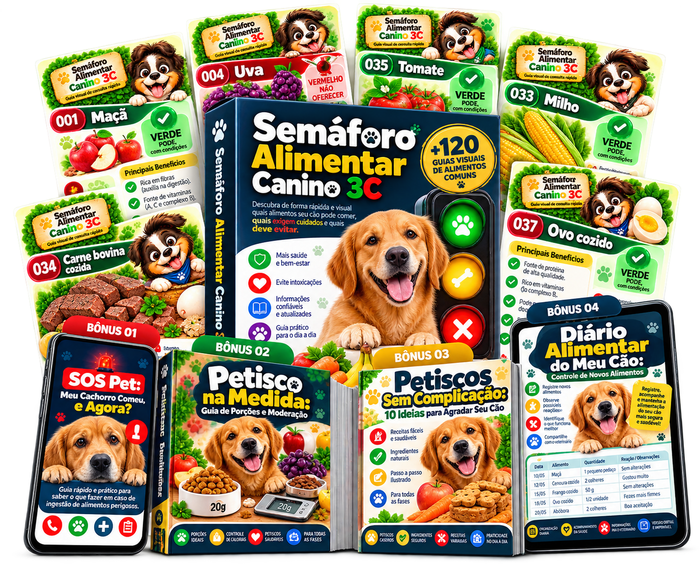 Semáforo Alimentar Canino 3C com os quatro bônus